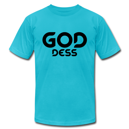 Goddess B Unisex Jersey T-Shirt by Bella + Canvas - turquoise