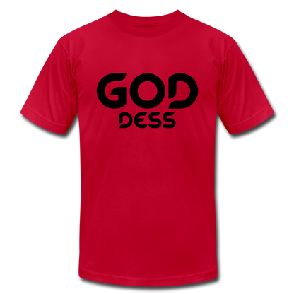 Goddess B Unisex Jersey T-Shirt by Bella + Canvas - red