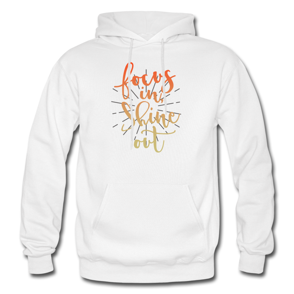 Focus in Shine Out O Gildan Heavy Blend Adult Hoodie - white