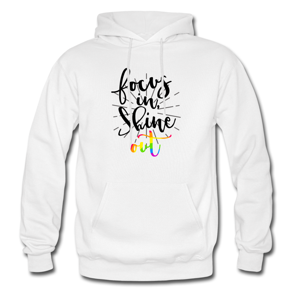 Focus in Shine Out B Gildan Heavy Blend Adult Hoodie - white