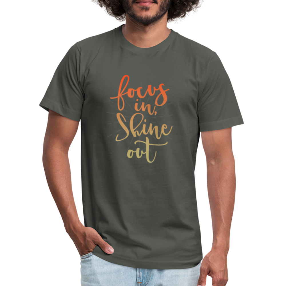 Focus in Shine Out O Unisex Jersey T-Shirt by Bella + Canvas - asphalt