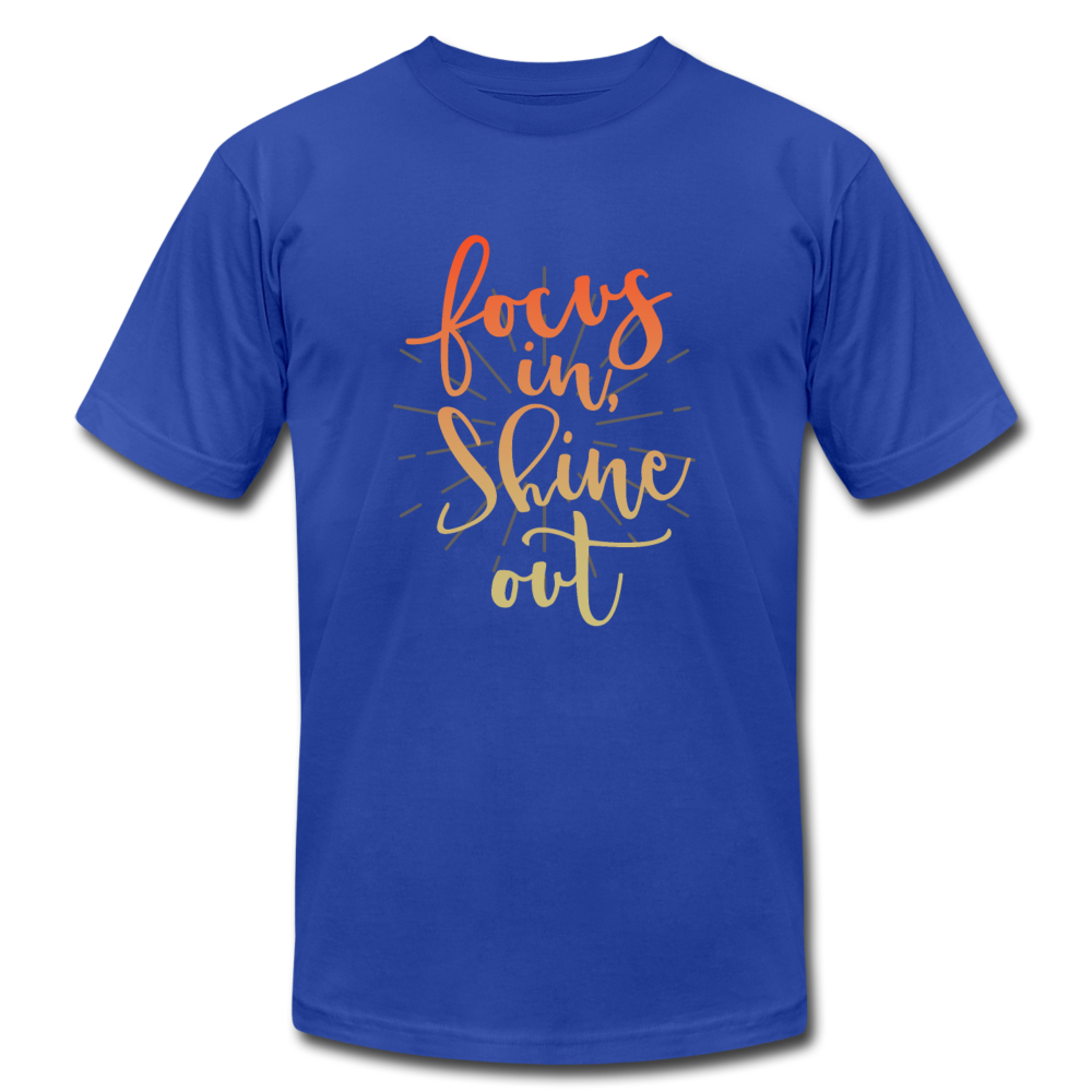 Focus in Shine Out O Unisex Jersey T-Shirt by Bella + Canvas - royal blue