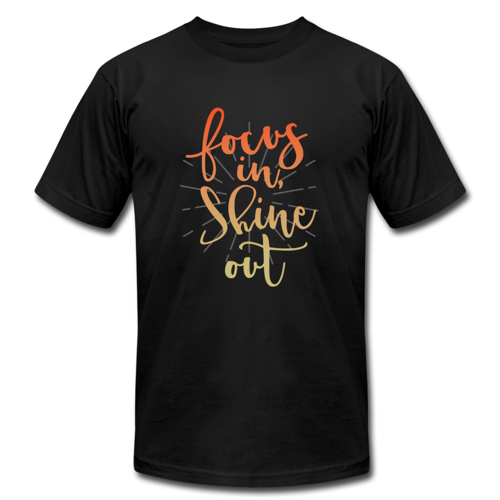 Focus in Shine Out O Unisex Jersey T-Shirt by Bella + Canvas - black