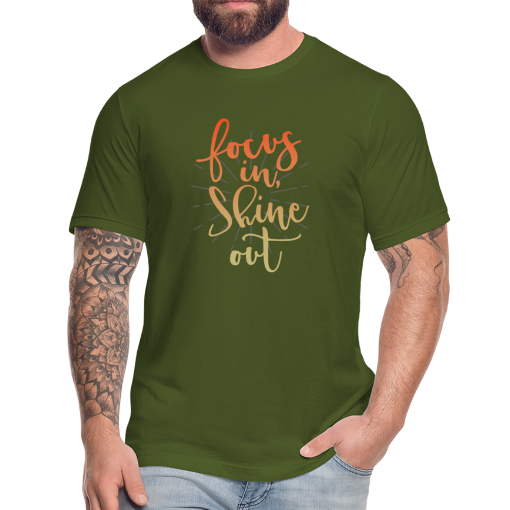 Focus in Shine Out O Unisex Jersey T-Shirt by Bella + Canvas - olive