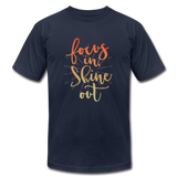 Focus in Shine Out O Unisex Jersey T-Shirt by Bella + Canvas - navy