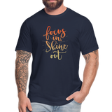 Focus in Shine Out O Unisex Jersey T-Shirt by Bella + Canvas - navy
