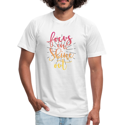 Focus in Shine Out P Unisex Jersey T-Shirt by Bella + Canvas - white