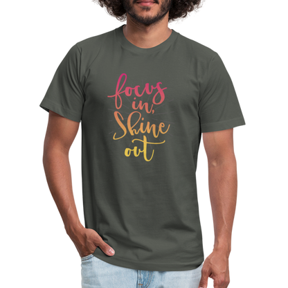 Focus in Shine Out P Unisex Jersey T-Shirt by Bella + Canvas - asphalt