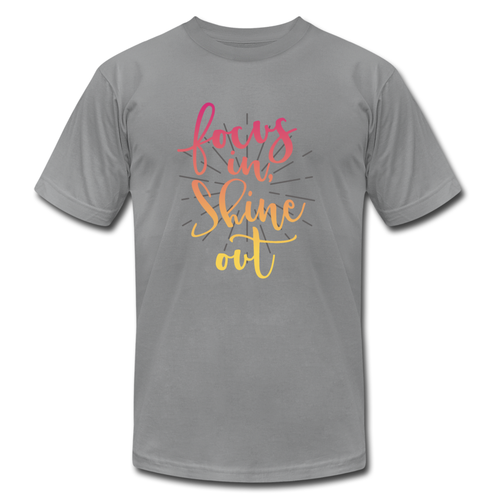 Focus in Shine Out P Unisex Jersey T-Shirt by Bella + Canvas - slate