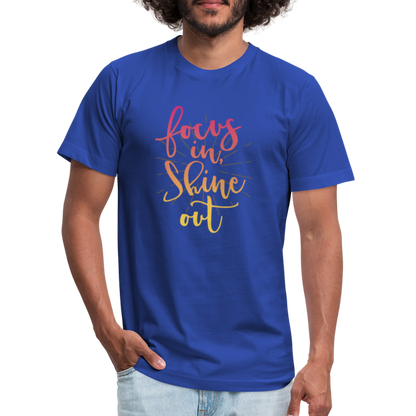 Focus in Shine Out P Unisex Jersey T-Shirt by Bella + Canvas - royal blue