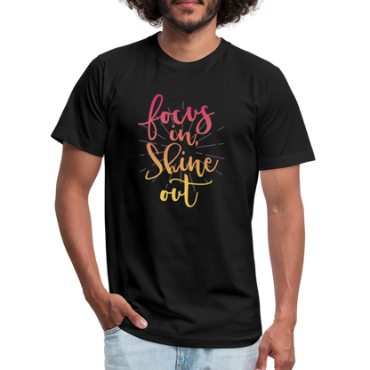 Focus in Shine Out P Unisex Jersey T-Shirt by Bella + Canvas - black