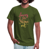 Focus in Shine Out P Unisex Jersey T-Shirt by Bella + Canvas - olive