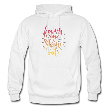 Focus in Shine Out P Gildan Heavy Blend Adult Hoodie - white