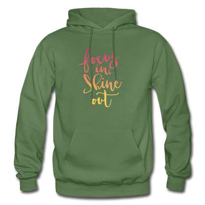 Focus in Shine Out P Gildan Heavy Blend Adult Hoodie - military green