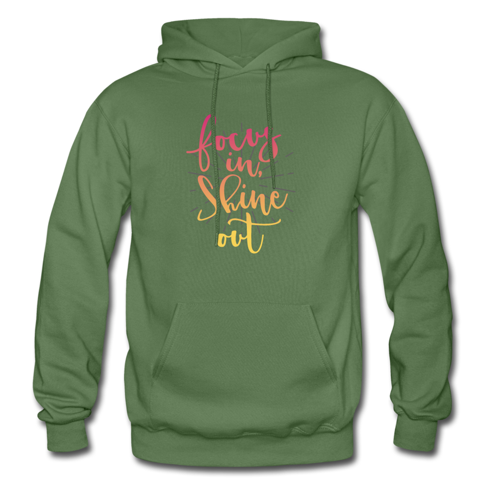 Focus in Shine Out P Gildan Heavy Blend Adult Hoodie - military green