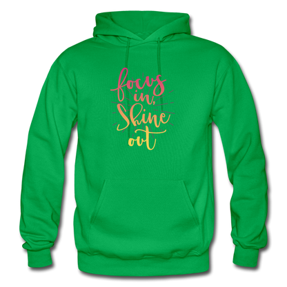 Focus in Shine Out P Gildan Heavy Blend Adult Hoodie - kelly green