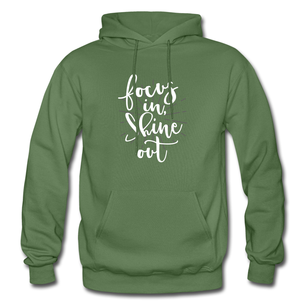 Focus in Shine Out WW Gildan Heavy Blend Adult Hoodie - military green