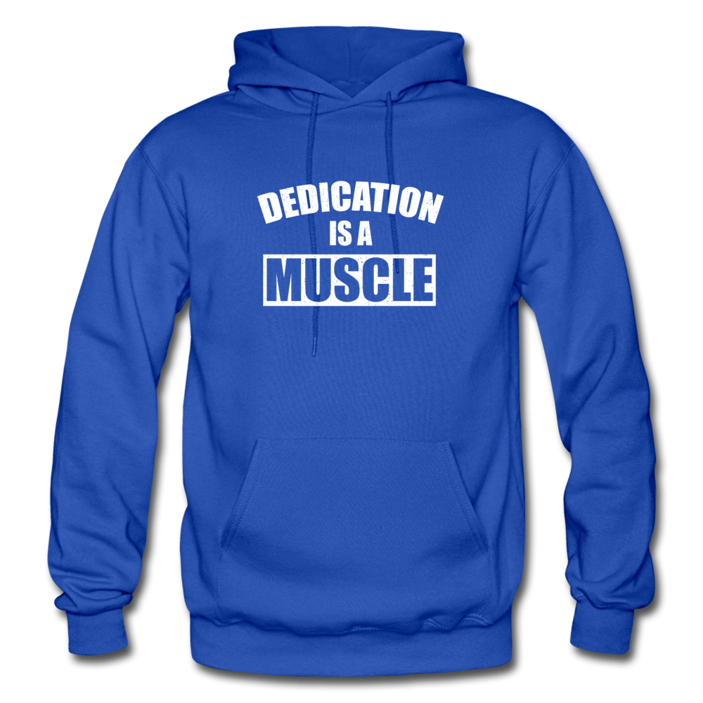 Dedication is a Muscle W Gildan Heavy Blend Adult Hoodie - royal blue