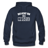 Dedication is a Muscle W Gildan Heavy Blend Adult Hoodie - navy