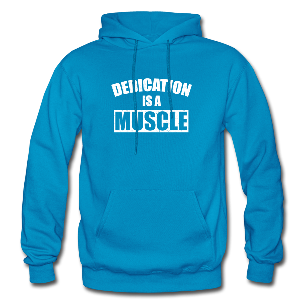 Dedication is a Muscle W Gildan Heavy Blend Adult Hoodie - turquoise