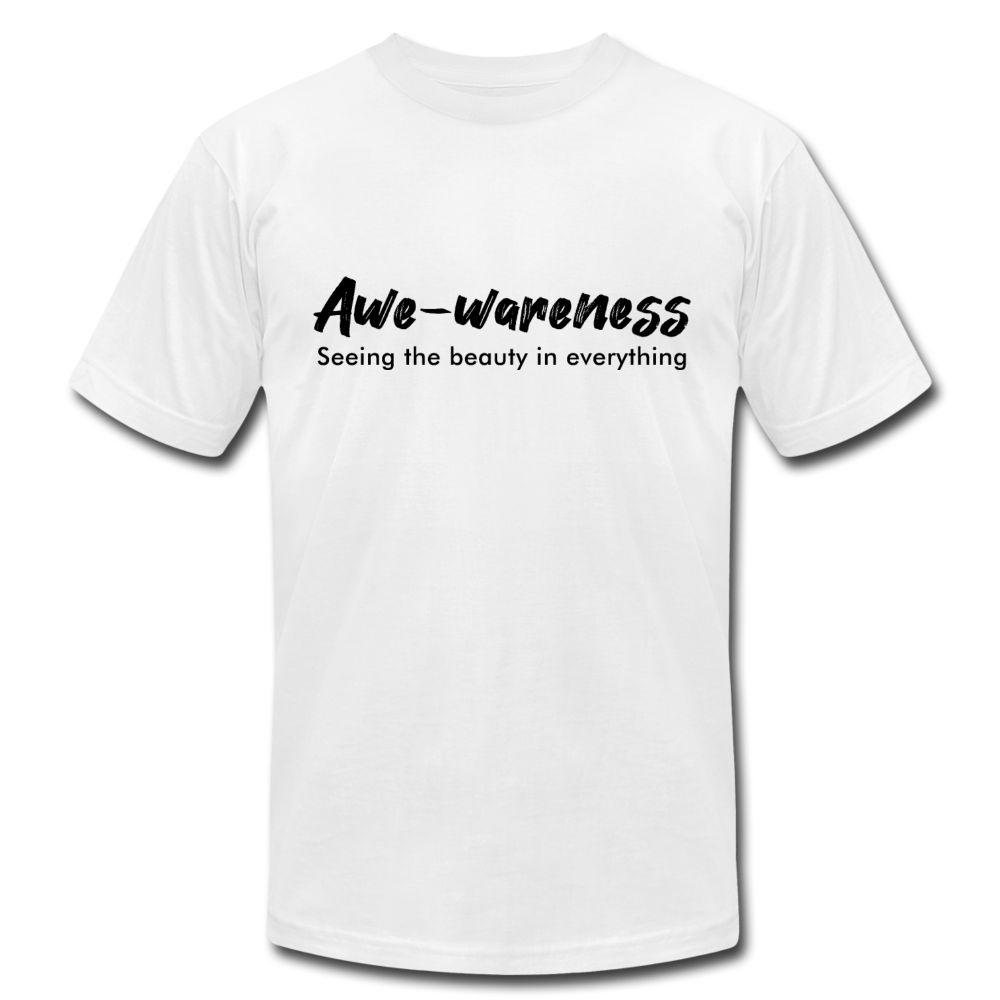 Awe-Wareness B Unisex Jersey T-Shirt by Bella + Canvas - white