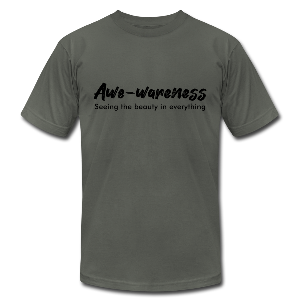 Awe-Wareness B Unisex Jersey T-Shirt by Bella + Canvas - asphalt