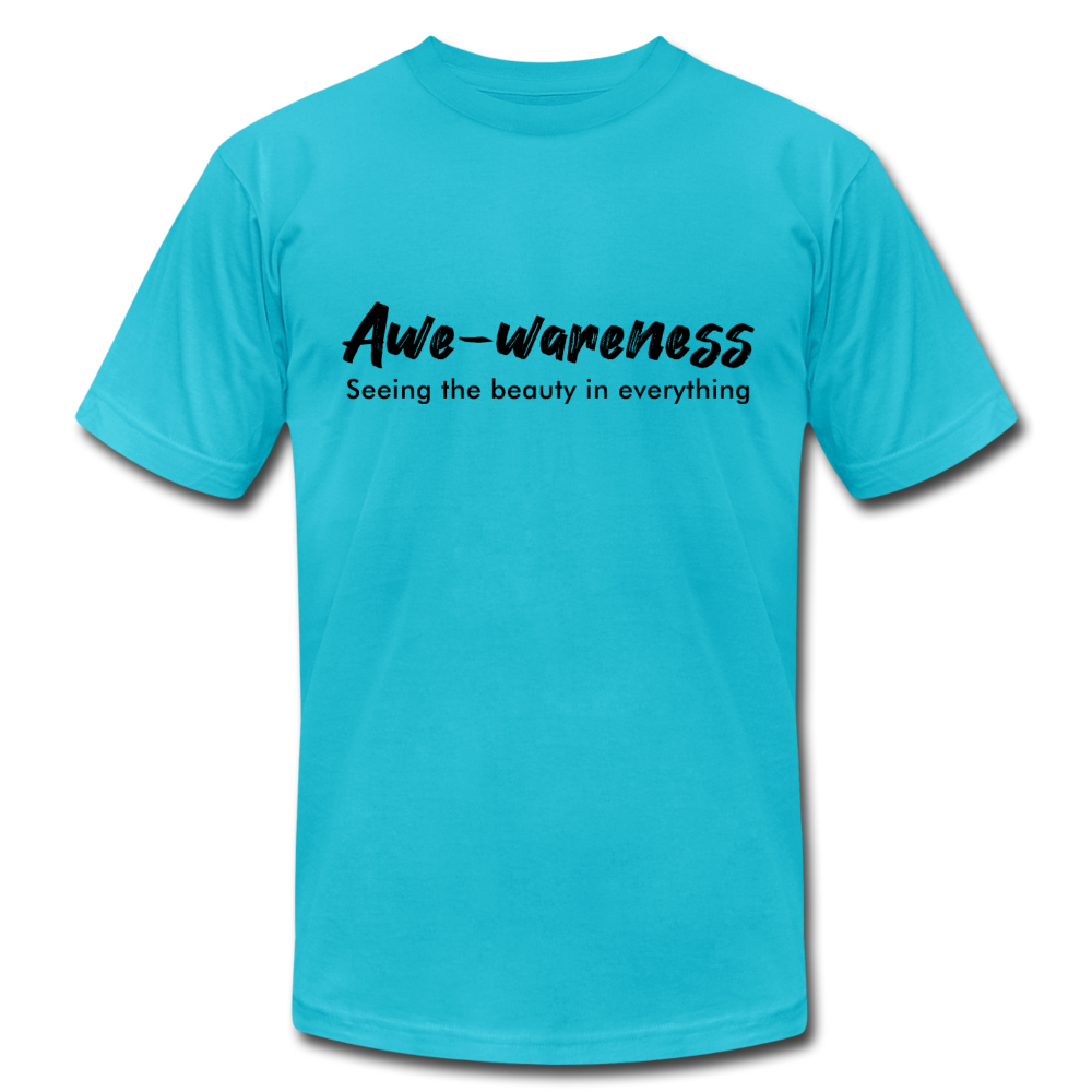 Awe-Wareness B Unisex Jersey T-Shirt by Bella + Canvas - turquoise