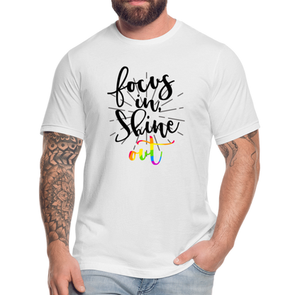 Focus in Shine Out BR Unisex Jersey T-Shirt by Bella + Canvas - white