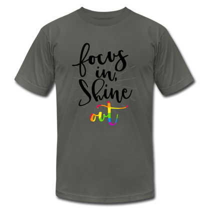 Focus in Shine Out BR Unisex Jersey T-Shirt by Bella + Canvas - asphalt