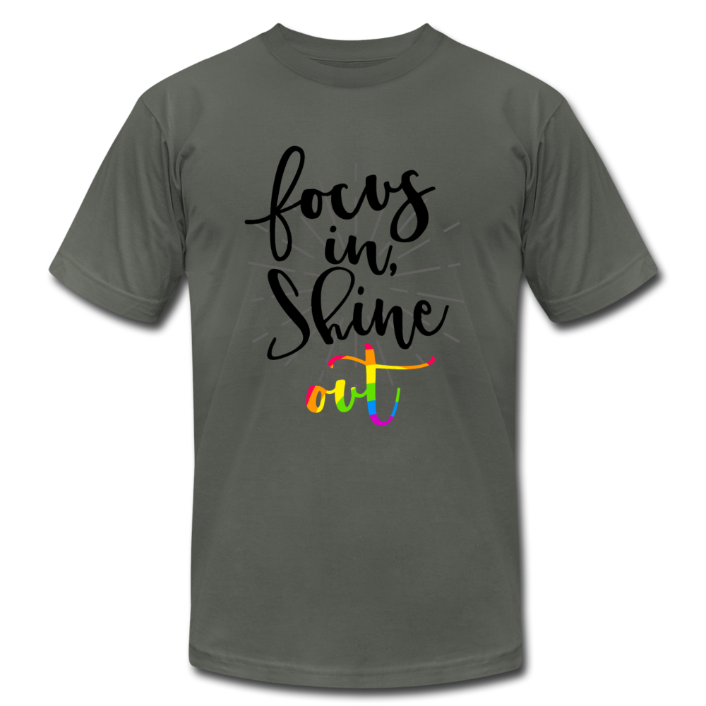 Focus in Shine Out BR Unisex Jersey T-Shirt by Bella + Canvas - asphalt
