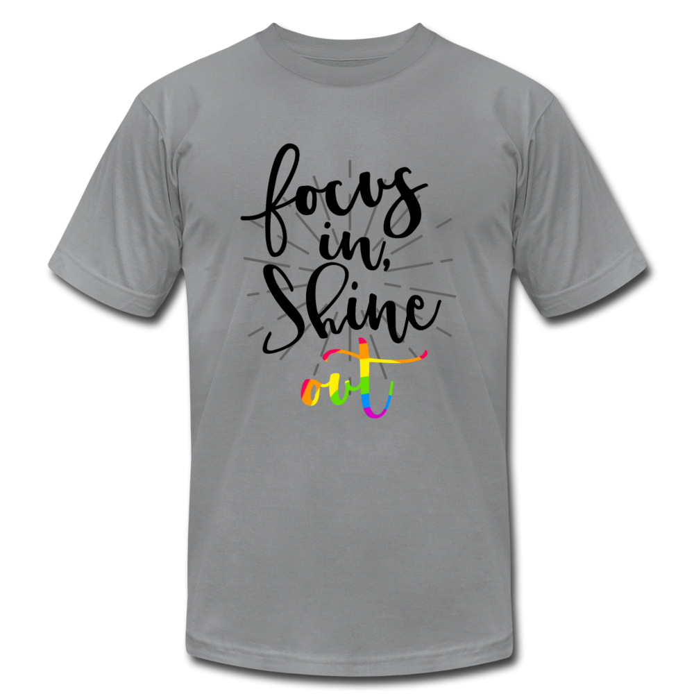 Focus in Shine Out BR Unisex Jersey T-Shirt by Bella + Canvas - slate