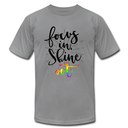 Focus in Shine Out BR Unisex Jersey T-Shirt by Bella + Canvas - slate