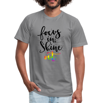 Focus in Shine Out BR Unisex Jersey T-Shirt by Bella + Canvas - slate