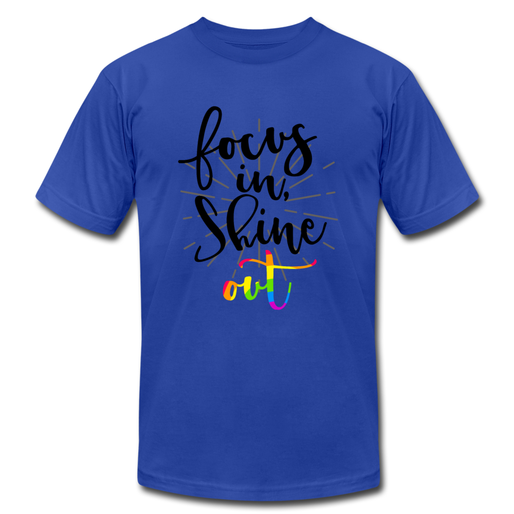 Focus in Shine Out BR Unisex Jersey T-Shirt by Bella + Canvas - royal blue