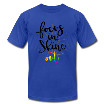 Focus in Shine Out BR Unisex Jersey T-Shirt by Bella + Canvas - royal blue