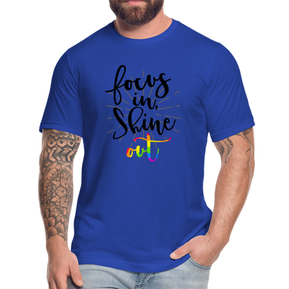 Focus in Shine Out BR Unisex Jersey T-Shirt by Bella + Canvas - royal blue