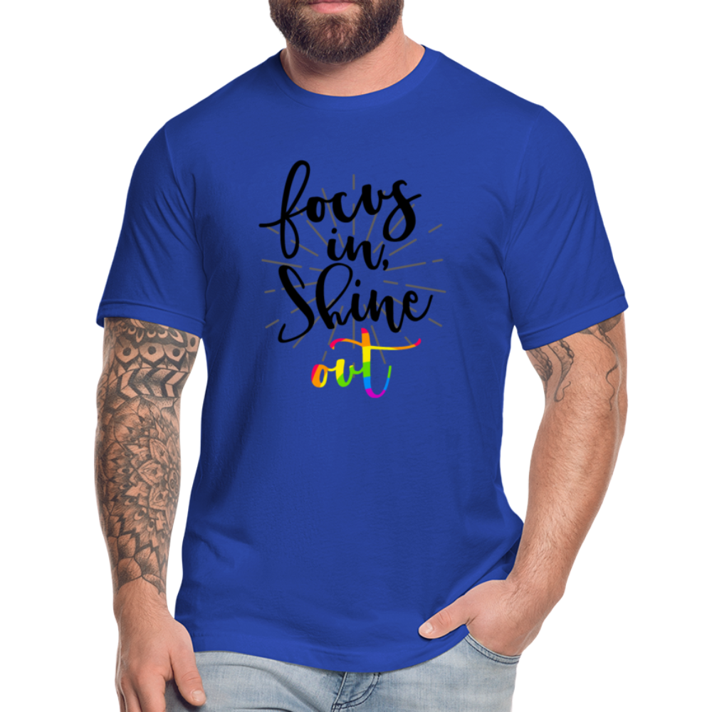 Focus in Shine Out BR Unisex Jersey T-Shirt by Bella + Canvas - royal blue