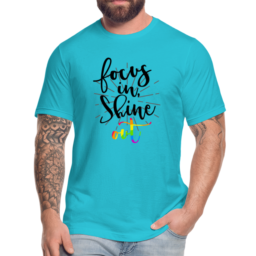 Focus in Shine Out BR Unisex Jersey T-Shirt by Bella + Canvas - turquoise