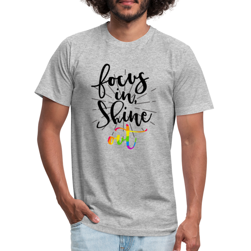 Focus in Shine Out BR Unisex Jersey T-Shirt by Bella + Canvas - heather gray