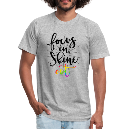 Focus in Shine Out BR Unisex Jersey T-Shirt by Bella + Canvas - heather gray