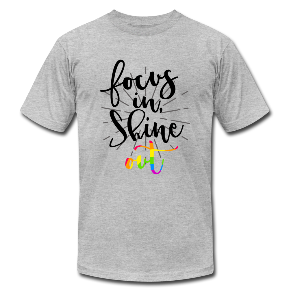 Focus in Shine Out BR Unisex Jersey T-Shirt by Bella + Canvas - heather gray