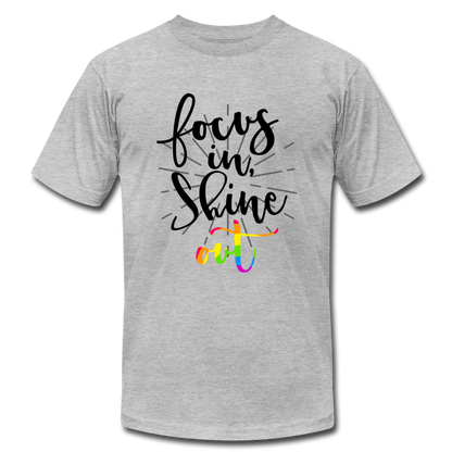 Focus in Shine Out BR Unisex Jersey T-Shirt by Bella + Canvas - heather gray