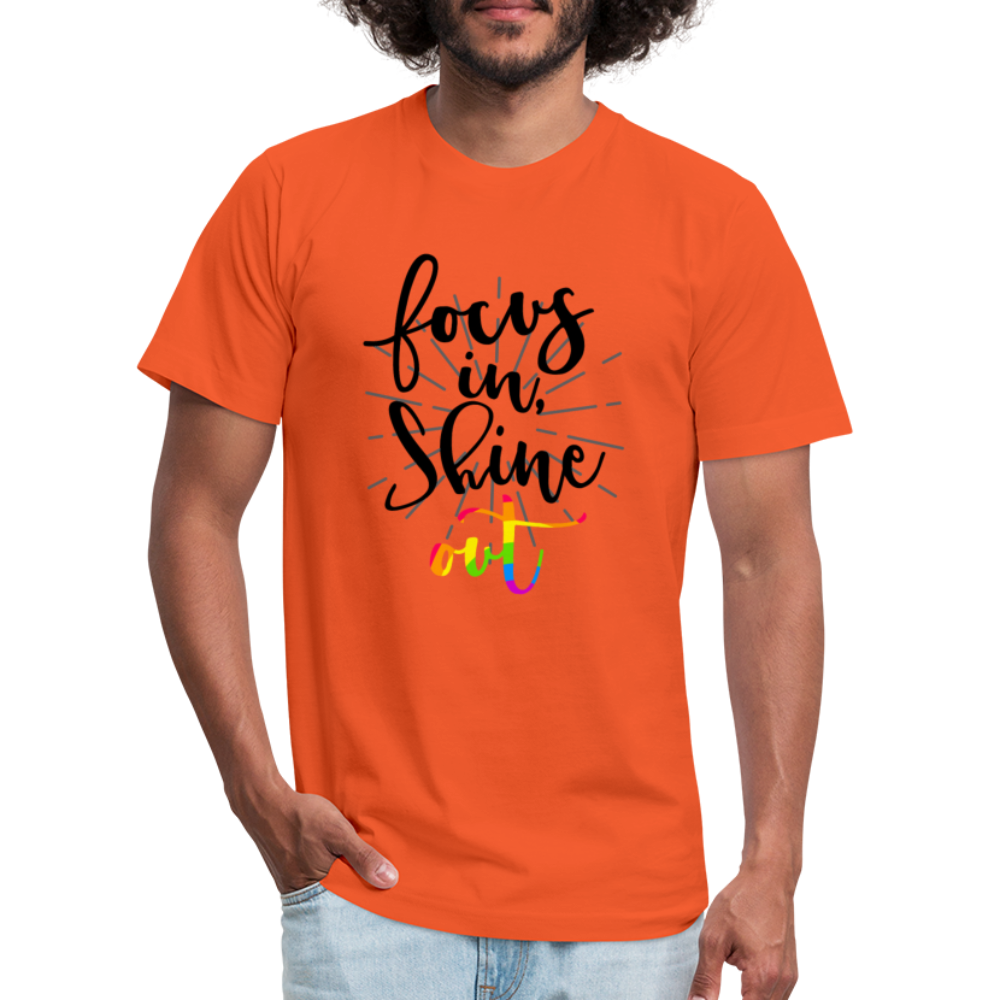 Focus in Shine Out BR Unisex Jersey T-Shirt by Bella + Canvas - orange