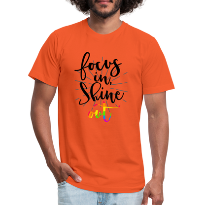 Focus in Shine Out BR Unisex Jersey T-Shirt by Bella + Canvas - orange