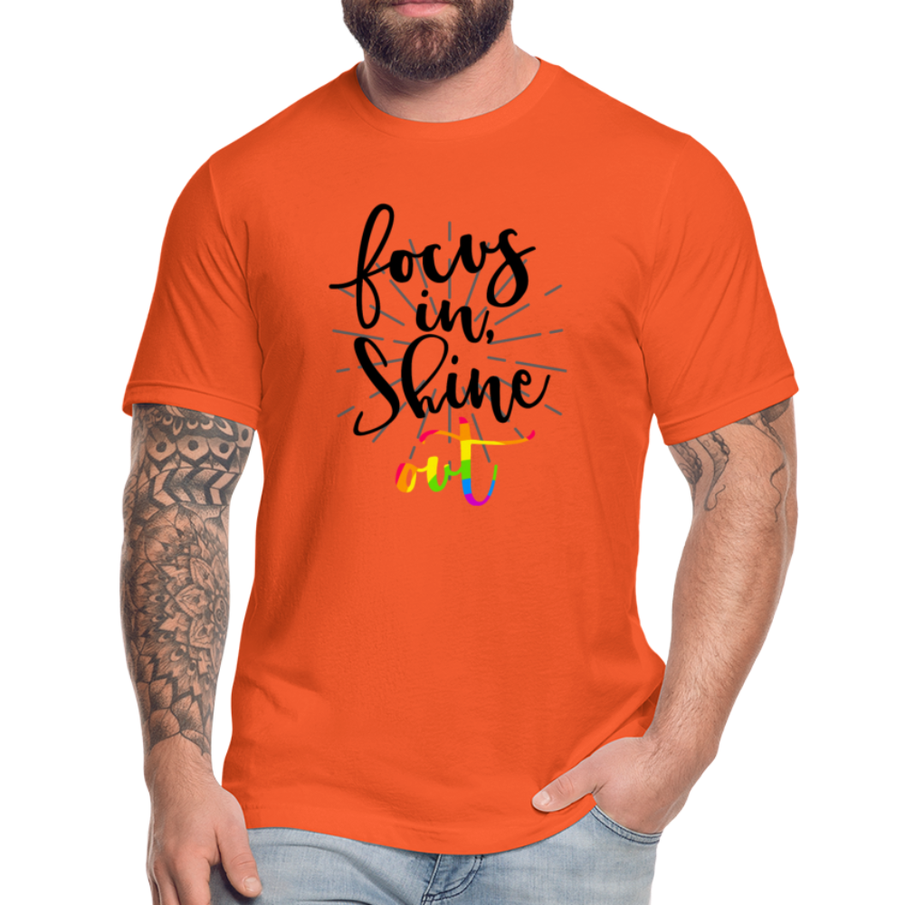 Focus in Shine Out BR Unisex Jersey T-Shirt by Bella + Canvas - orange