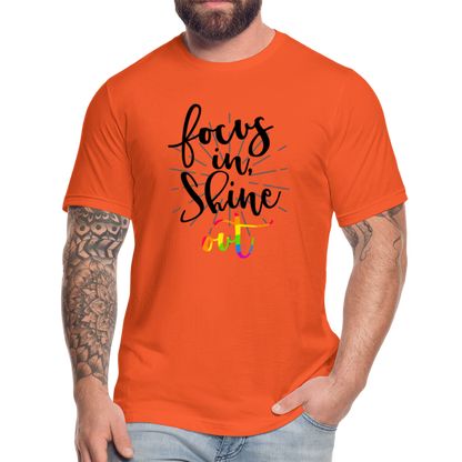 Focus in Shine Out BR Unisex Jersey T-Shirt by Bella + Canvas - orange