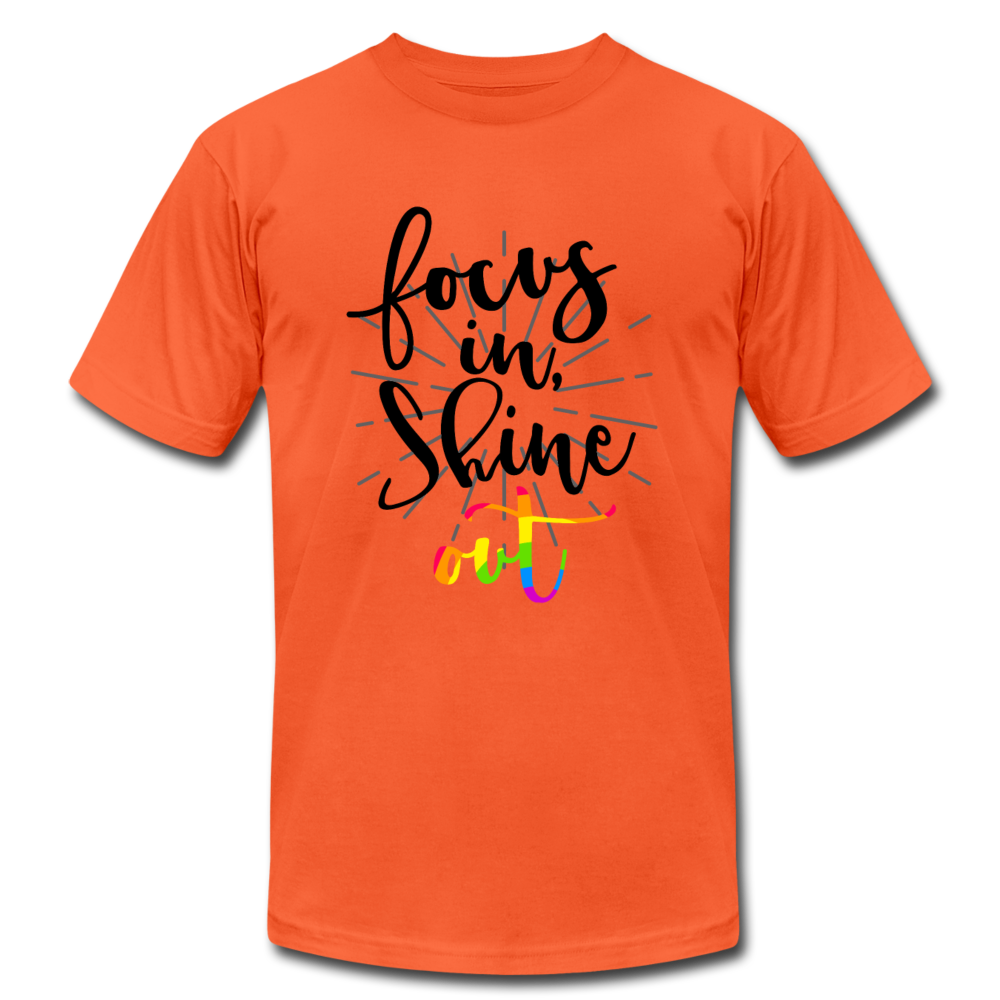 Focus in Shine Out BR Unisex Jersey T-Shirt by Bella + Canvas - orange