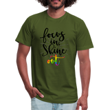 Focus in Shine Out BR Unisex Jersey T-Shirt by Bella + Canvas - olive