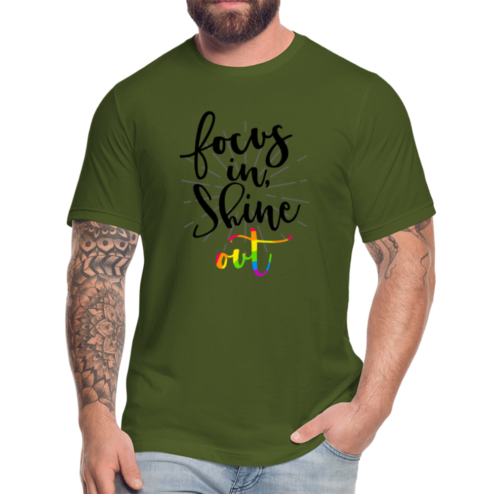 Focus in Shine Out BR Unisex Jersey T-Shirt by Bella + Canvas - olive