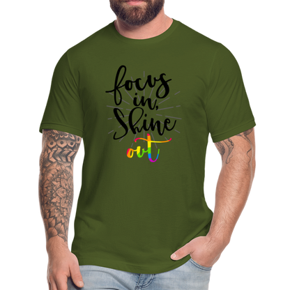 Focus in Shine Out BR Unisex Jersey T-Shirt by Bella + Canvas - olive